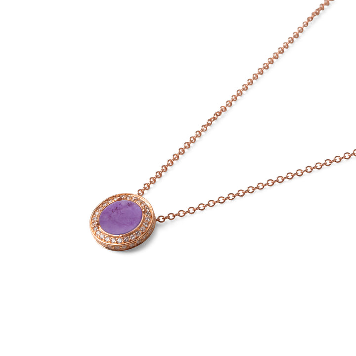 Eternity Necklace Purple Agate Rosé Gold Small