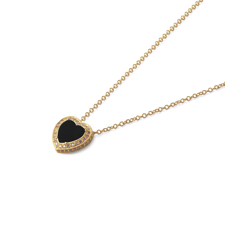 Amore Necklace Onyx Yellow Gold Small