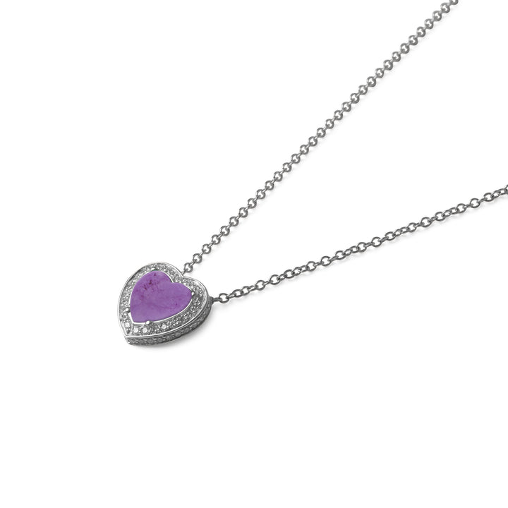 Amore Necklace Purple Agate White Gold Small