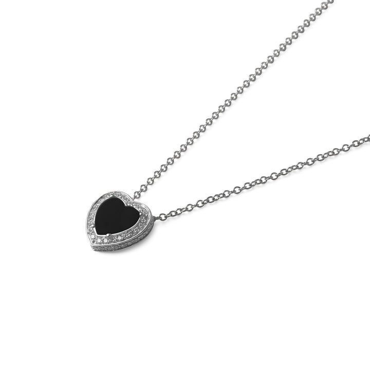Amore Necklace Onyx White Gold Small