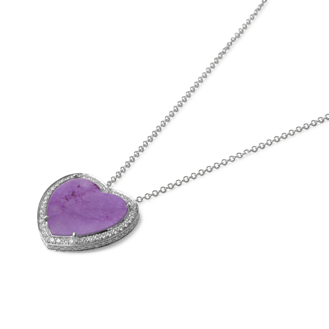 Amore Necklace Purple Agate White Gold  Large
