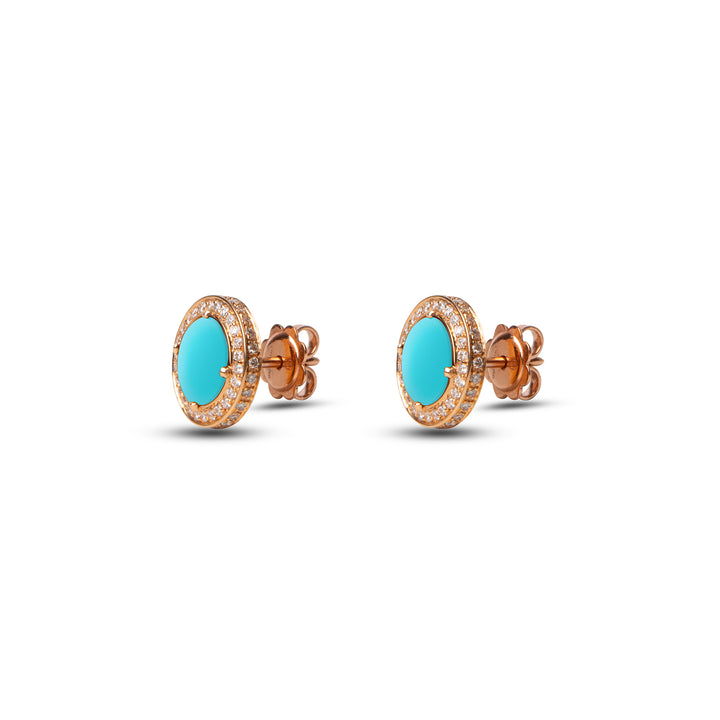 Eternity Earrings Blue Agate Rosé Gold