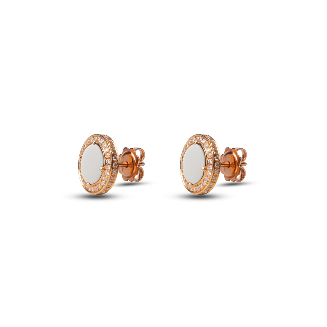 Eternity Earrings White Agate Rosé Gold