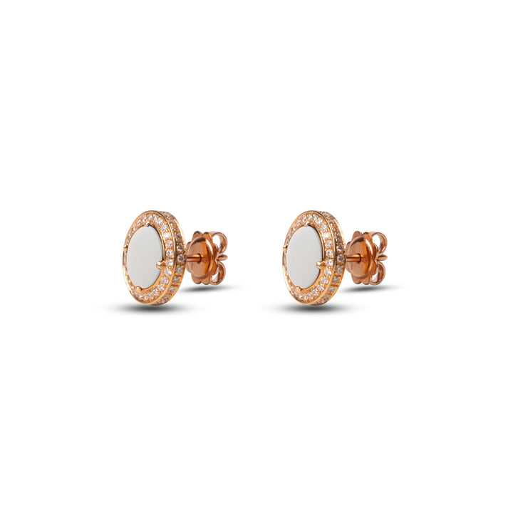 Eternity Earrings White Agate Rosé Gold