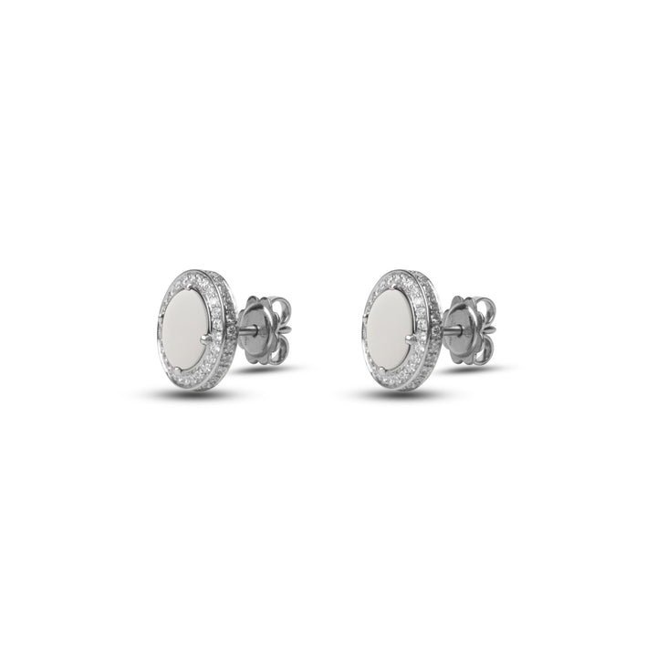 Eternity Earrings White Agate White Gold