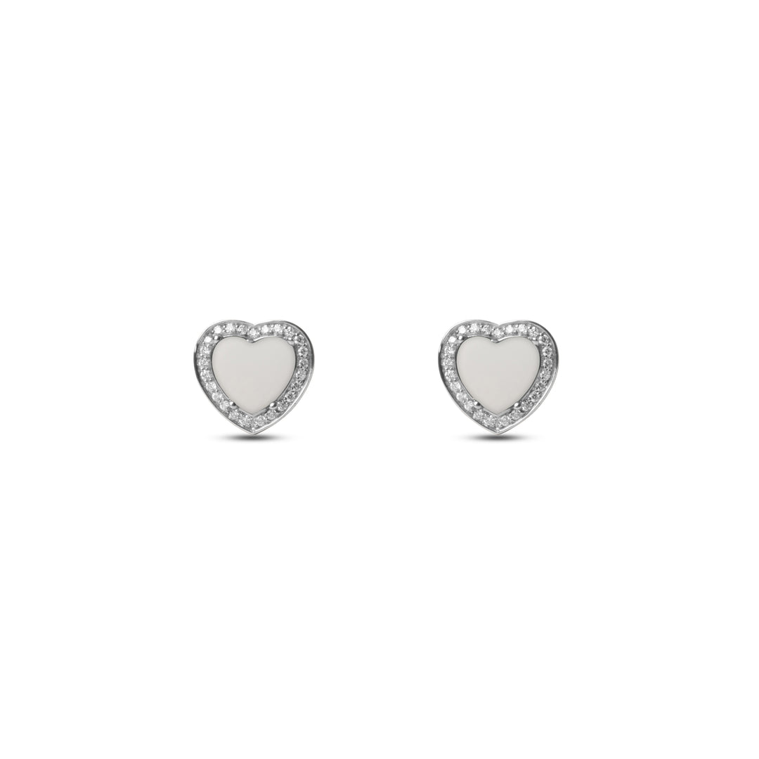 Amore Earrings White Agate White Gold