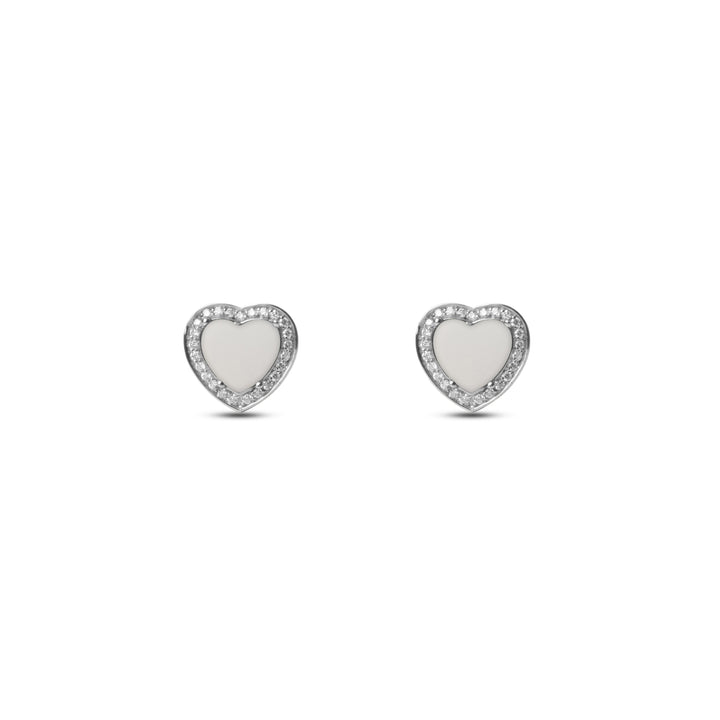 Amore Earrings White Agate White Gold