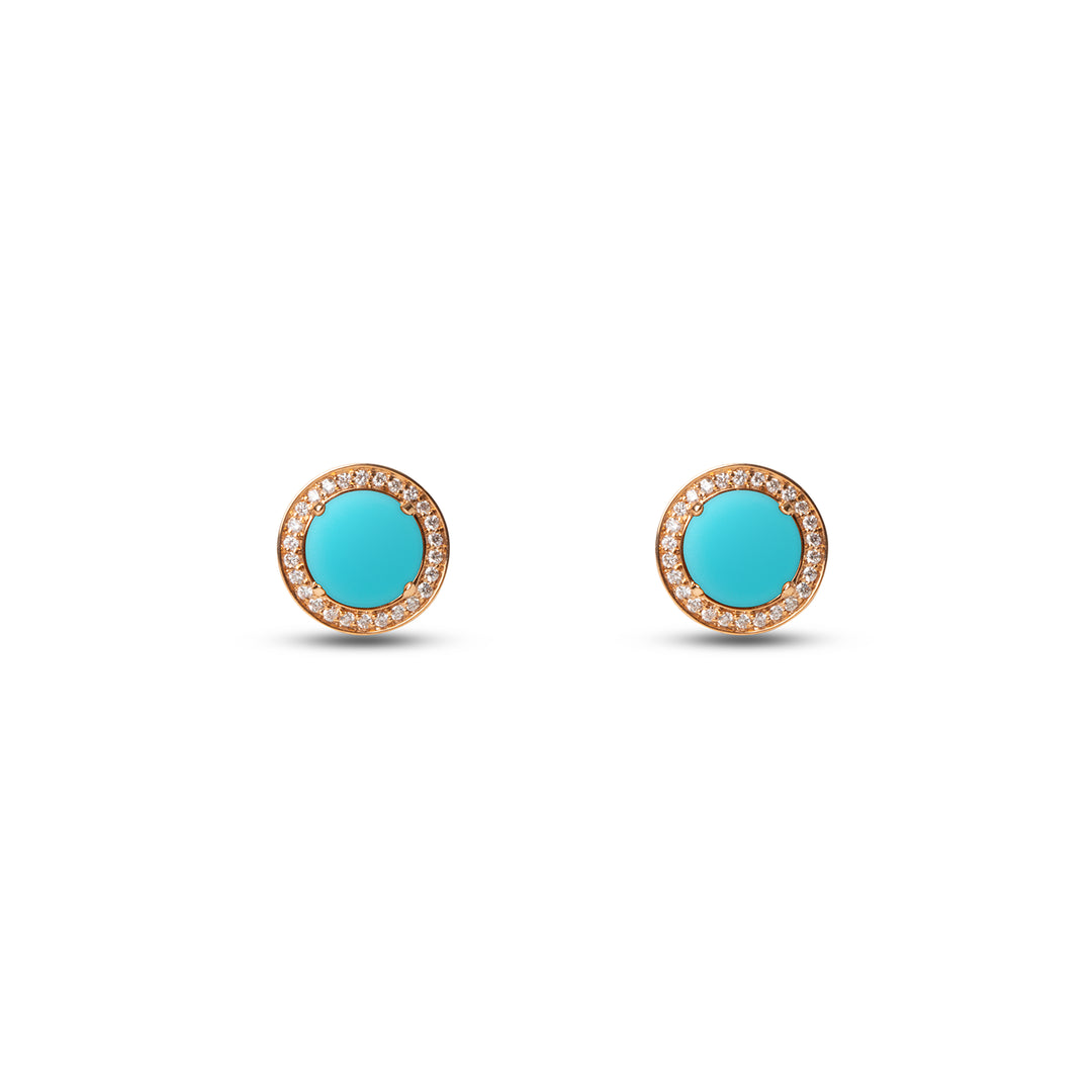 Eternity Earrings Blue Agate Rosé Gold