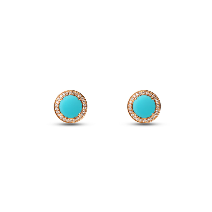Eternity Earrings Blue Agate Rosé Gold
