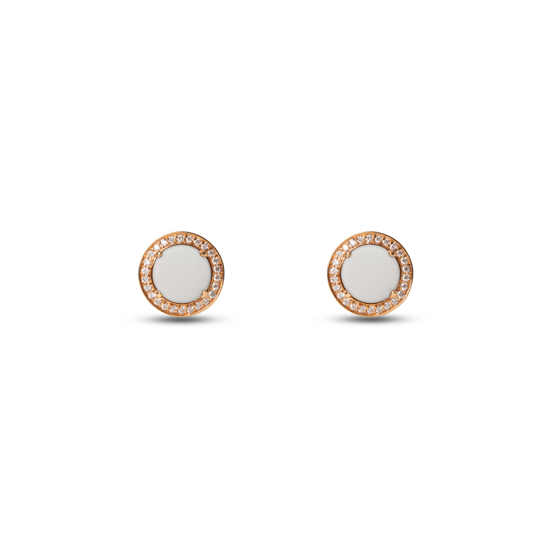 Eternity Earrings White Agate Rosé Gold