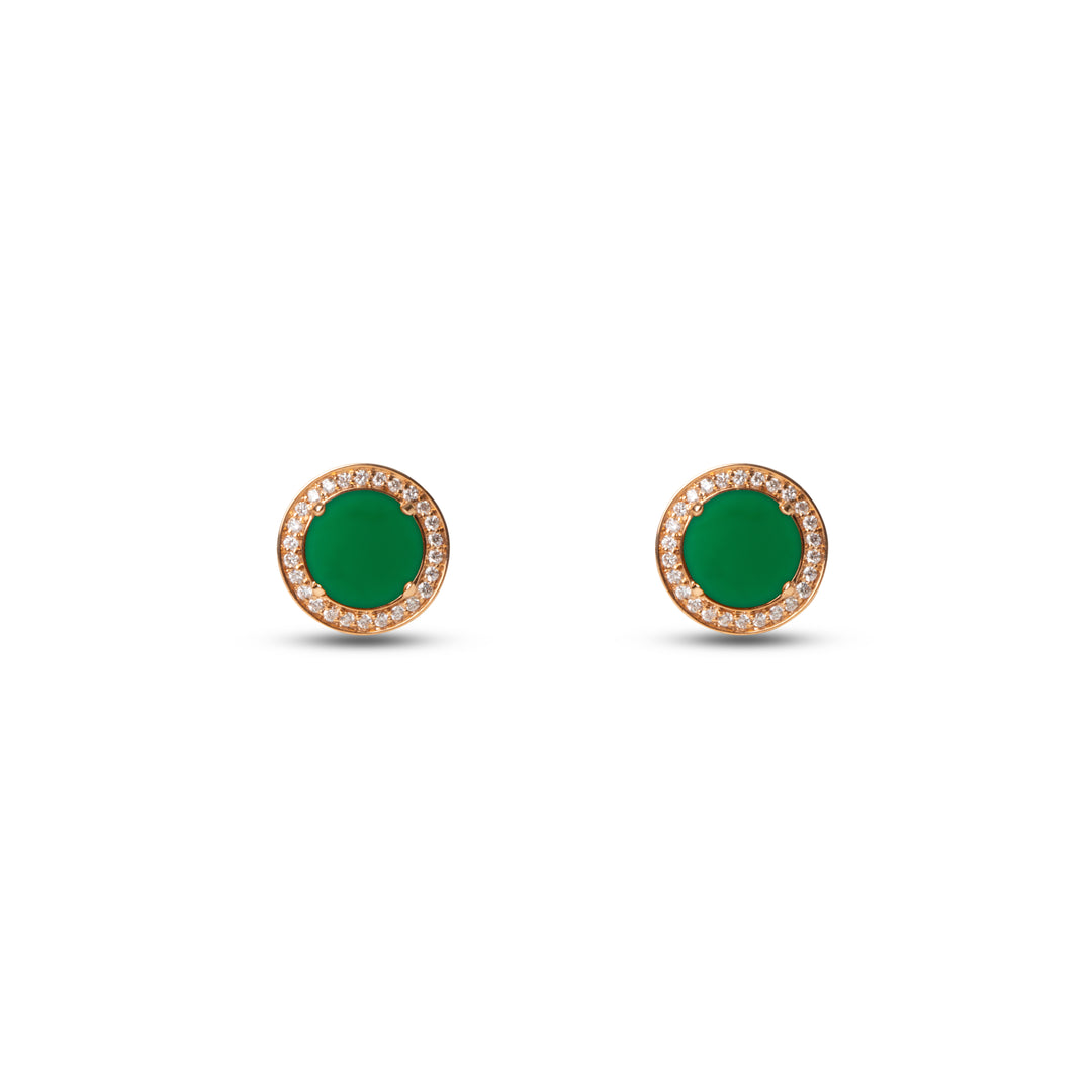 Eternity Earrings Green Agate Rosé Gold