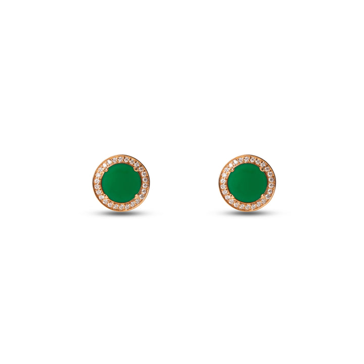 Eternity Earrings Green Agate Rosé Gold