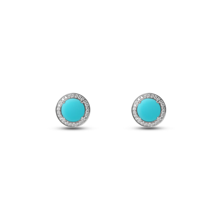 Eternity Earrings Blue Agate White Gold