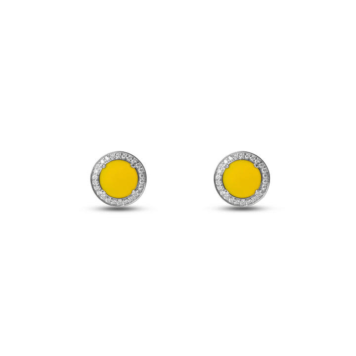 Eternity Earrings Yellow Agate White Gold