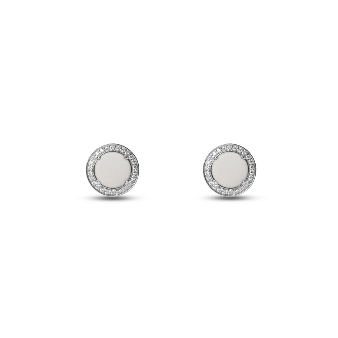 Eternity Earrings White Agate White Gold