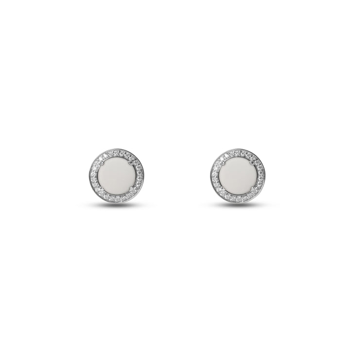 Eternity Earrings White Agate White Gold