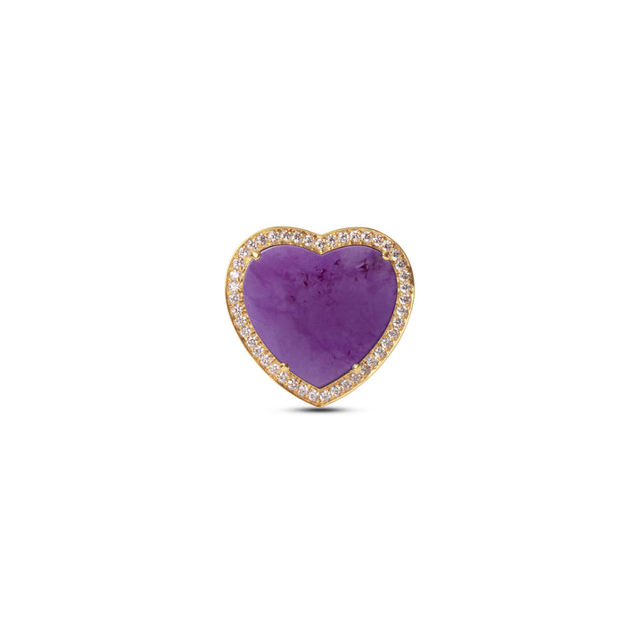 Amore Rings Purple Agate Yellow Gold Large