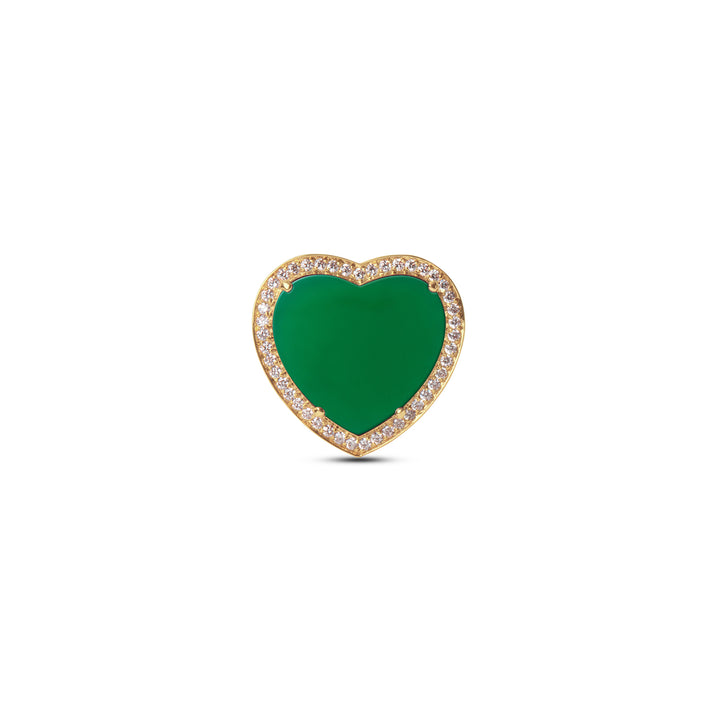 Amore Rings Green Agate Yellow Gold Large