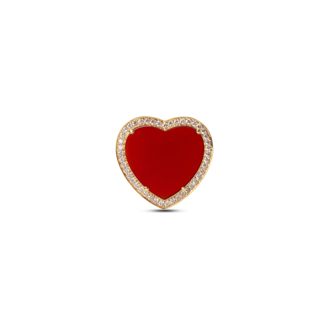 Amore Rings Red Carnelian Yellow Gold Large