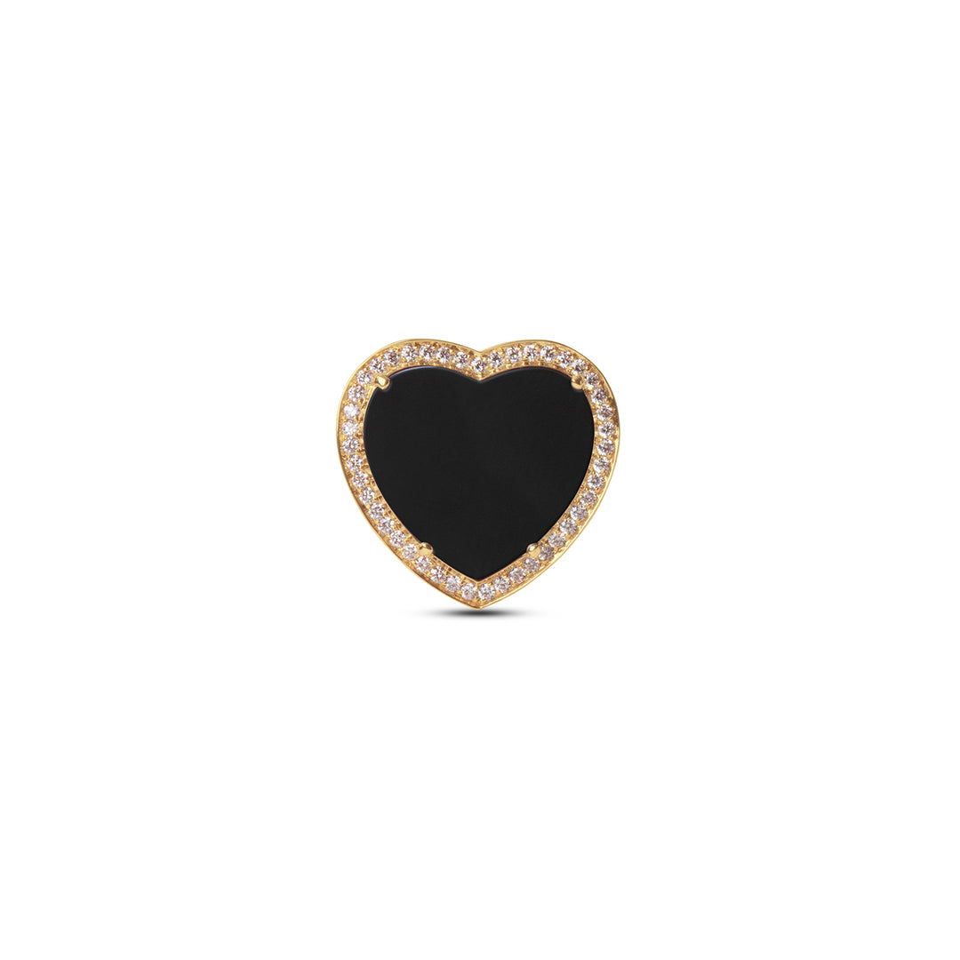 Amore Rings Onyx Yellow Gold Large