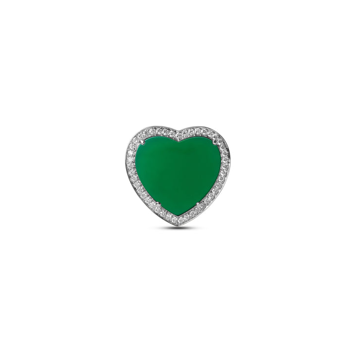 Amore Rings Green Agate White Gold Large