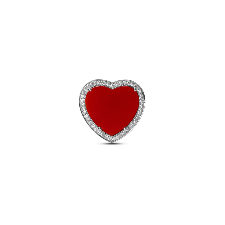 Amore Rings Red Carnelian White Gold Large