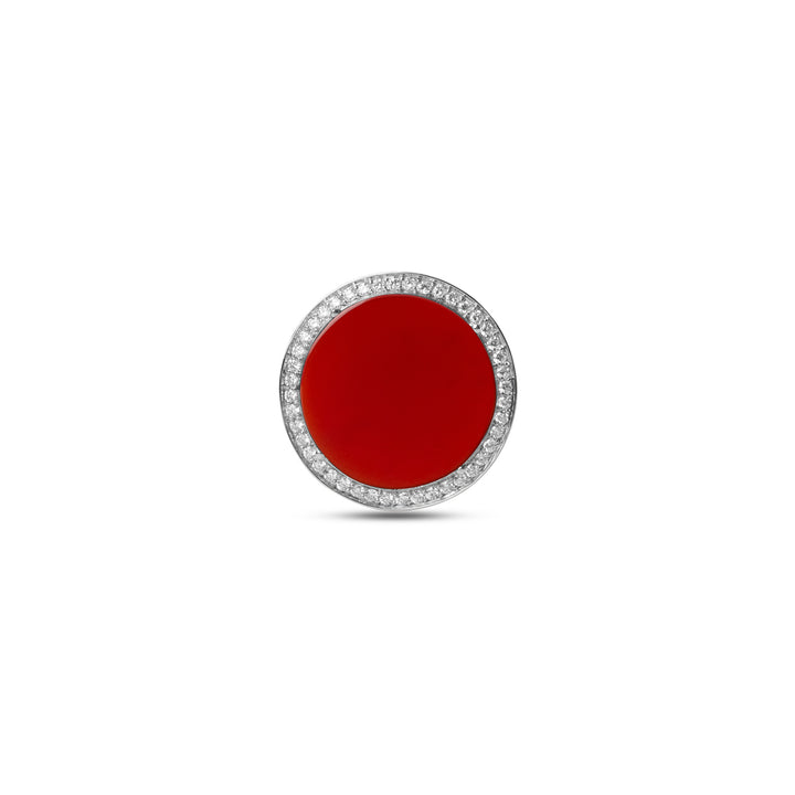 Eternity Rings Red Carnelian White Gold Large