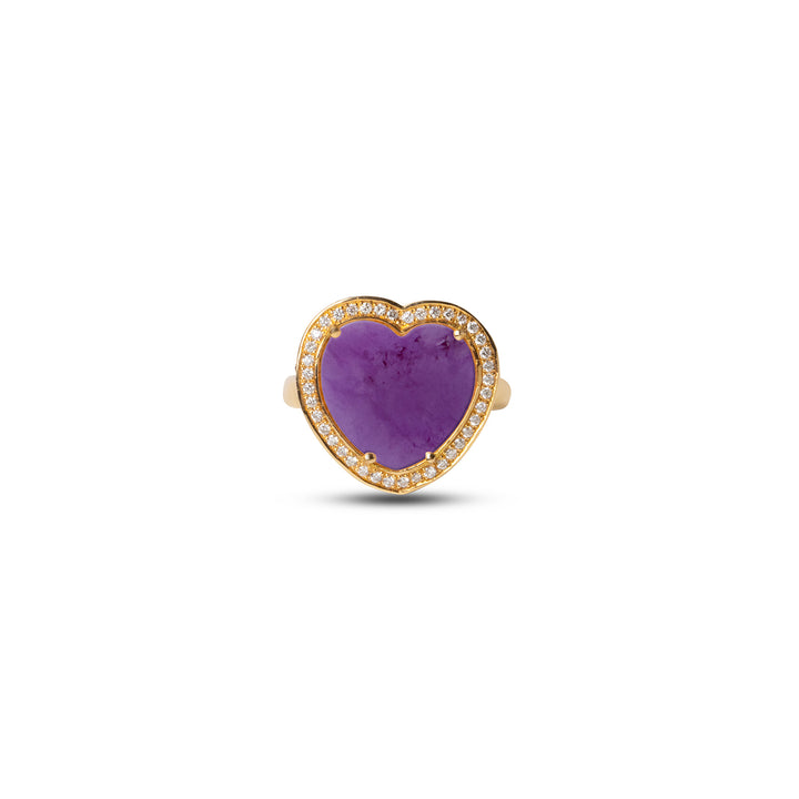 Amore Rings Purple Agate Yellow Gold Medium