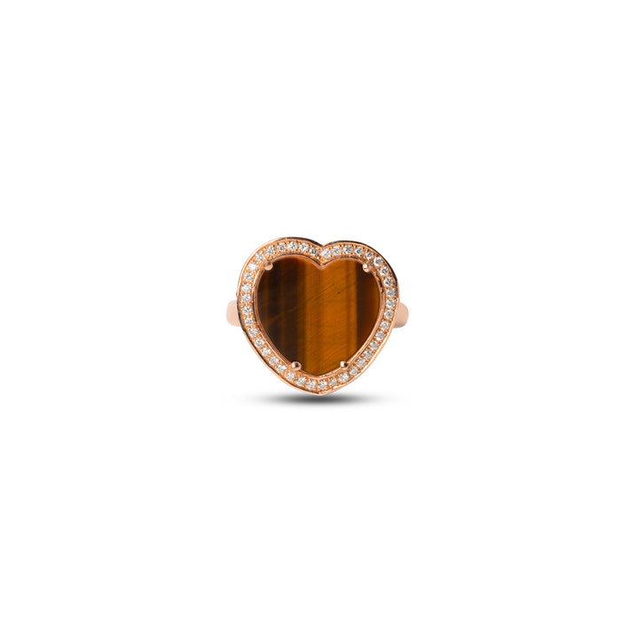 Amore Rings Tiger Eye Rosé Gold Medium