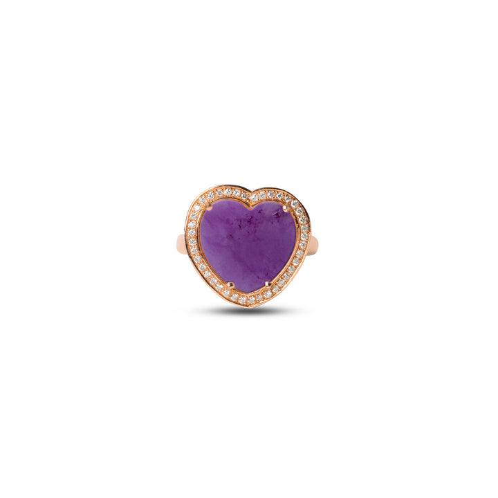 Amore Rings Purple Agate Rosé Gold Medium