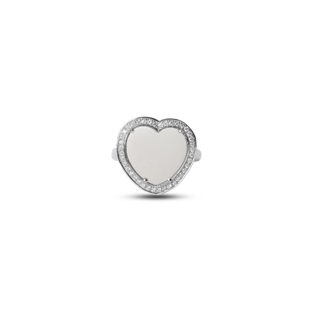 Amore Rings White Agate White Gold Medium