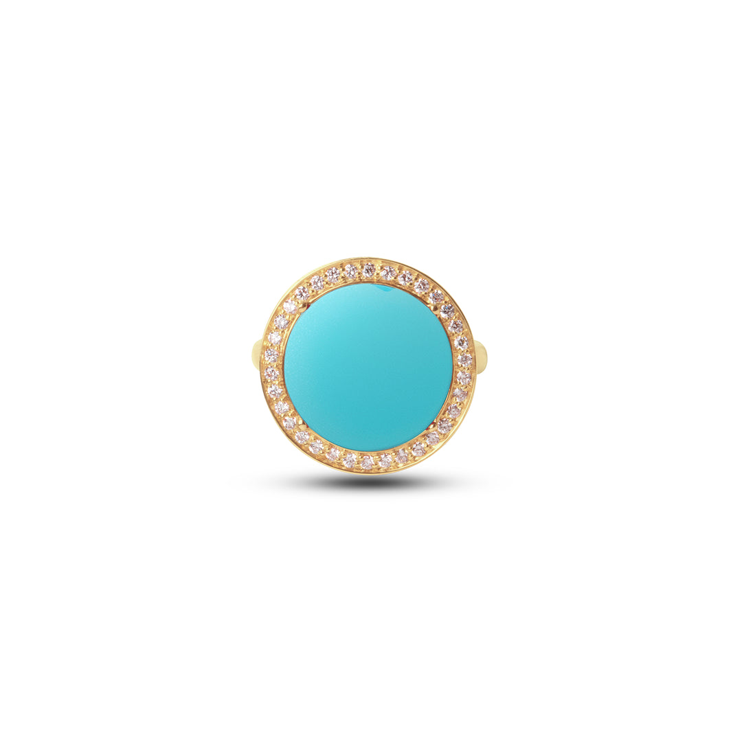 Eternity Rings Blue Agate Yellow Gold Medium