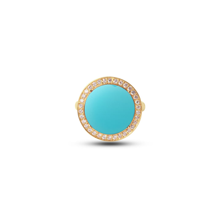 Eternity Rings Blue Agate Yellow Gold Medium
