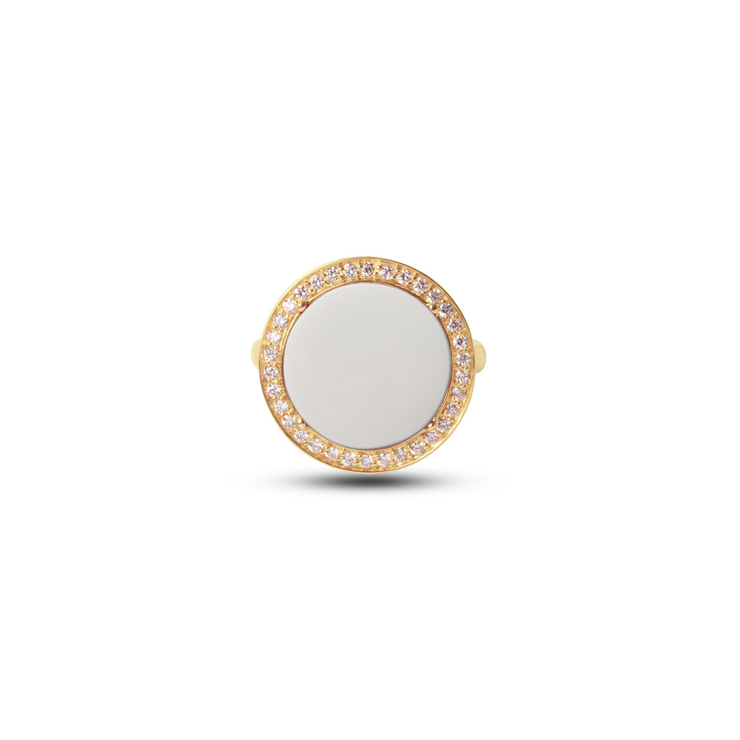 Eternity Rings White Agate Yellow Gold Medium