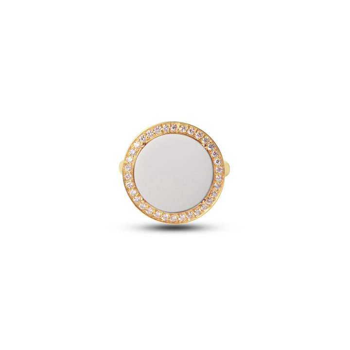 Eternity Rings White Agate Yellow Gold Medium