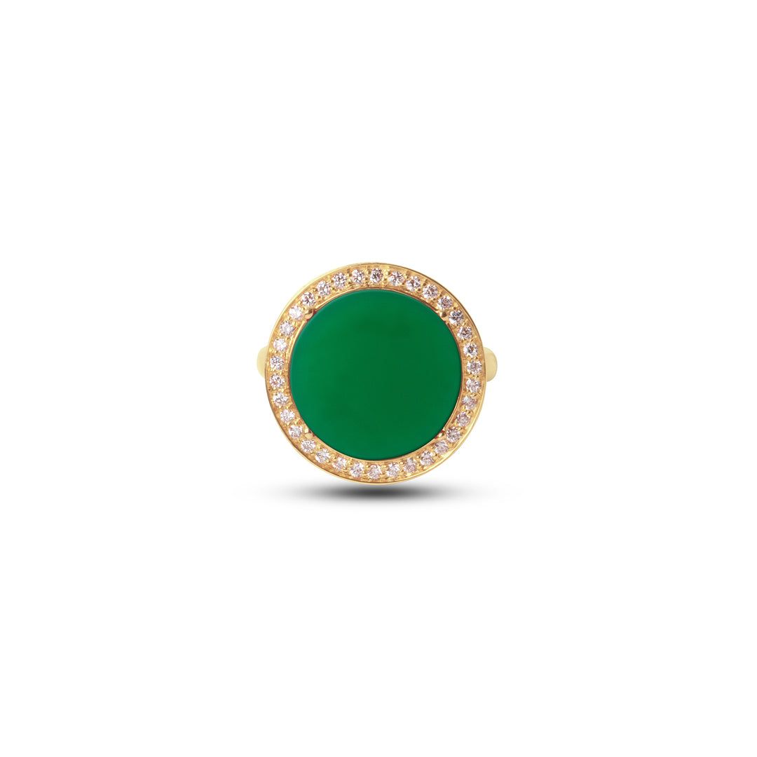 Eternity Rings Green Agate Yellow Gold Medium