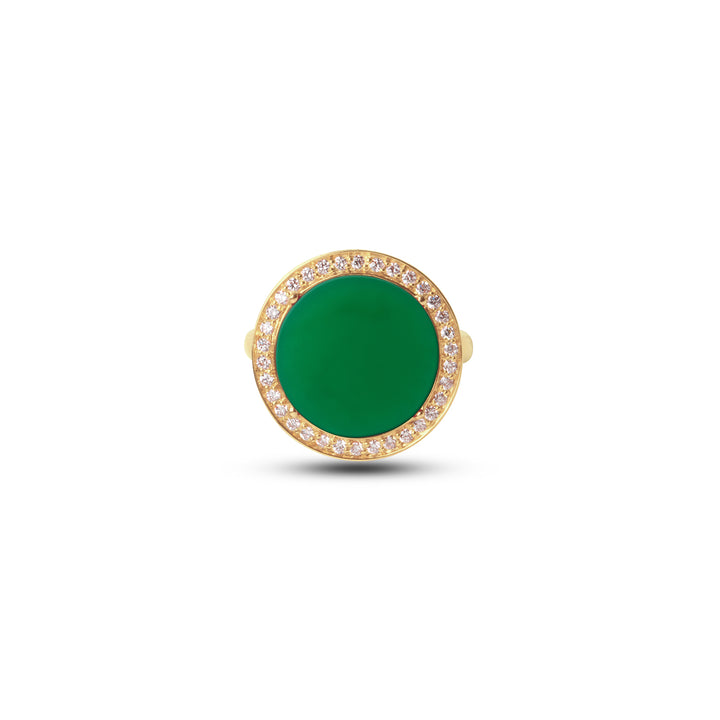 Eternity Rings Green Agate Yellow Gold Medium