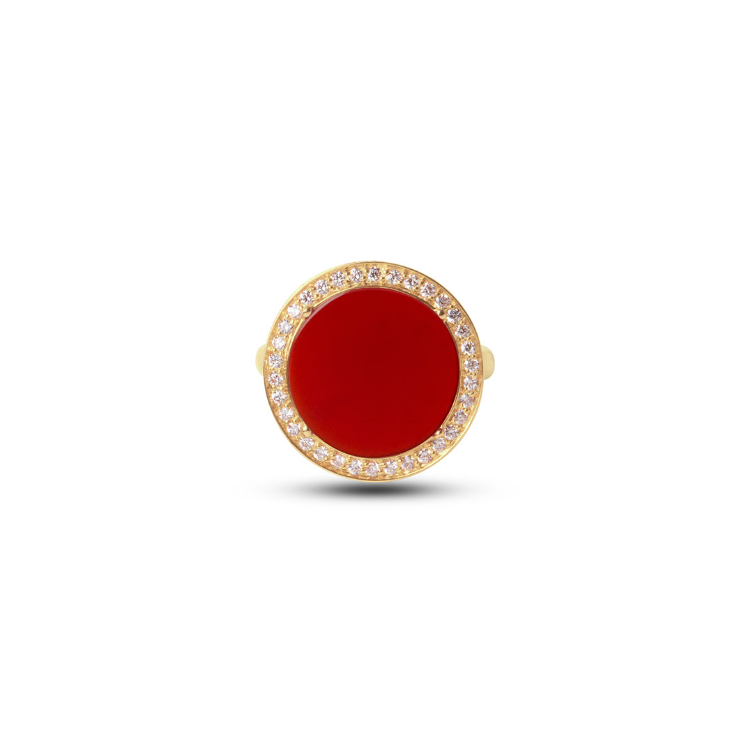 Eternity Rings Red Carnelian Yellow Gold Medium