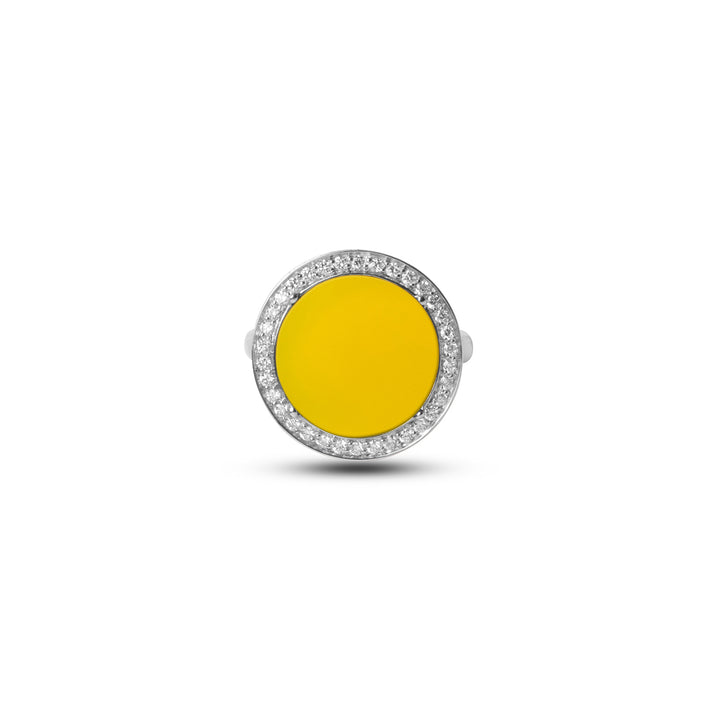 Eternity Rings Yellow Agate White Gold Medium