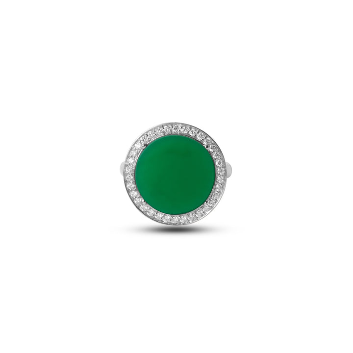 Eternity Rings Green Agate White Gold Medium