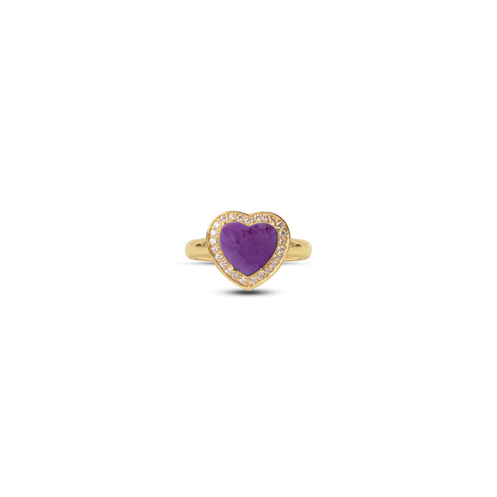 Amore Rings Purple Agate Yellow Gold Small