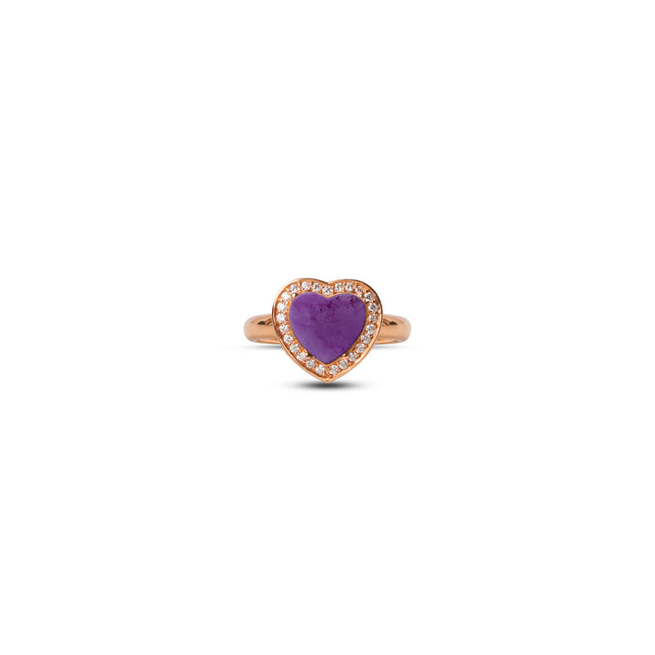 Amore Rings Purple Agate Rosé Gold Small