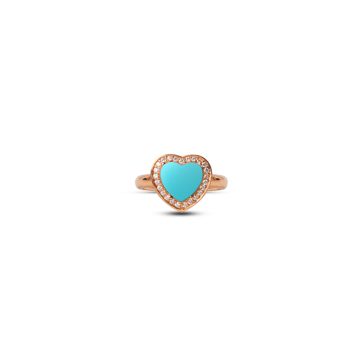 Amore Rings Blue Agate Rosé Gold Small
