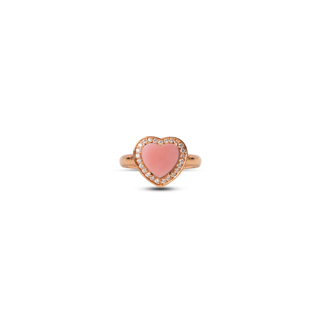 Amore Rings Pink Opal Rosé Gold Small