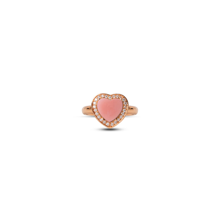 Amore Rings Pink Opal Rosé Gold Small