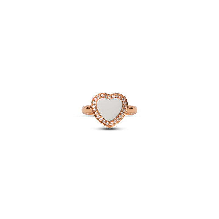 Amore Rings White Agate Rosé Gold Small