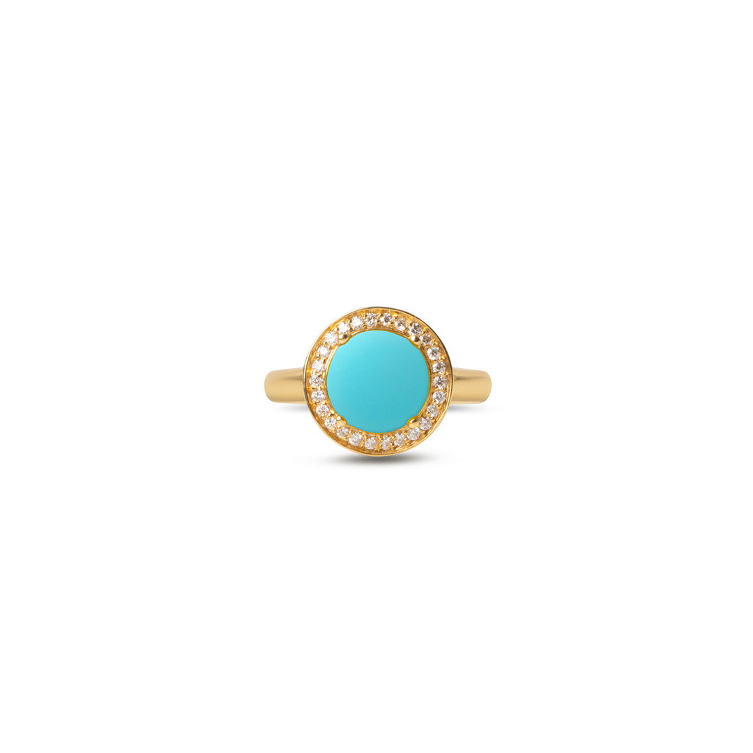 Eternity Rings Blue Agate Yellow Gold Small