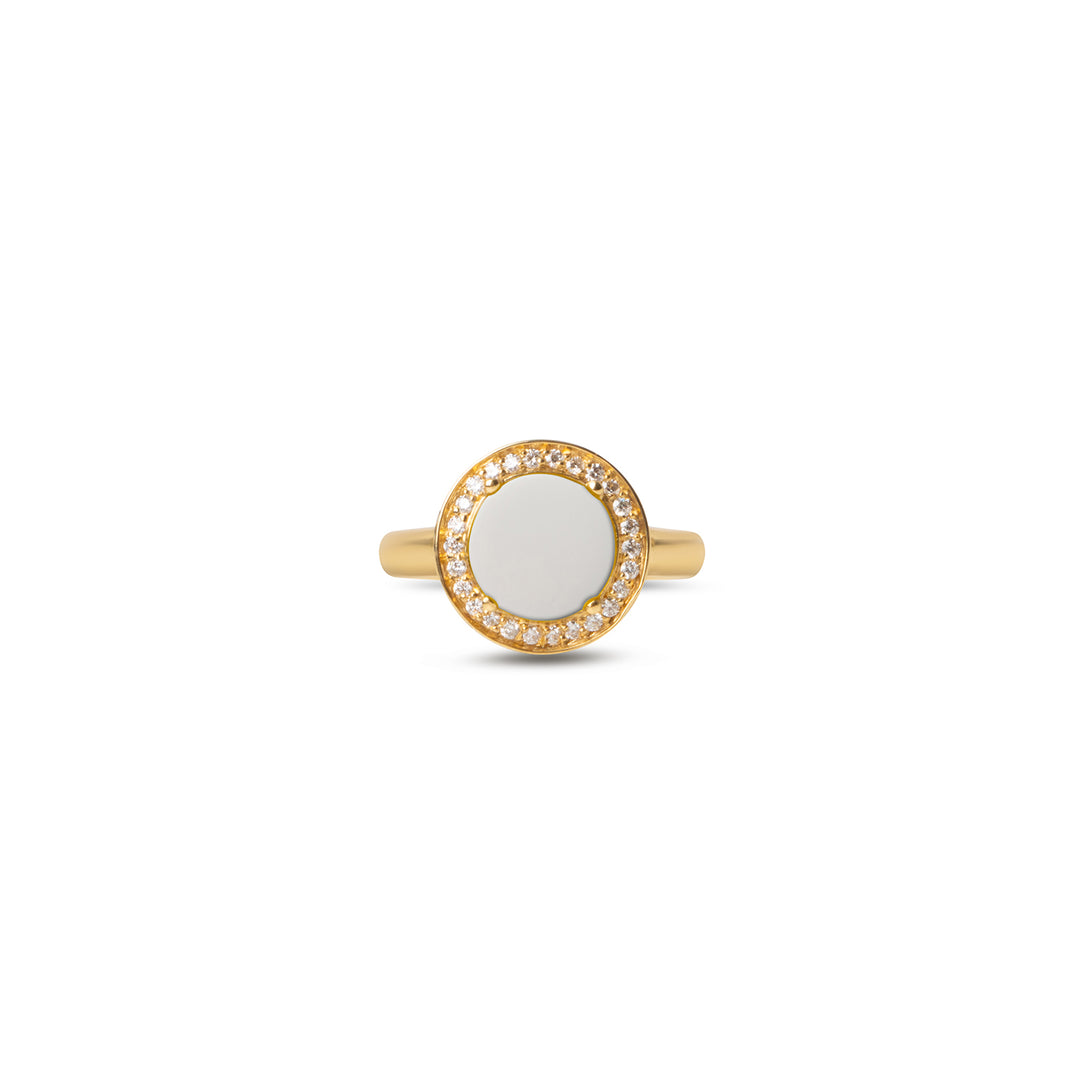 Eternity Rings White Agate Yellow Gold Small
