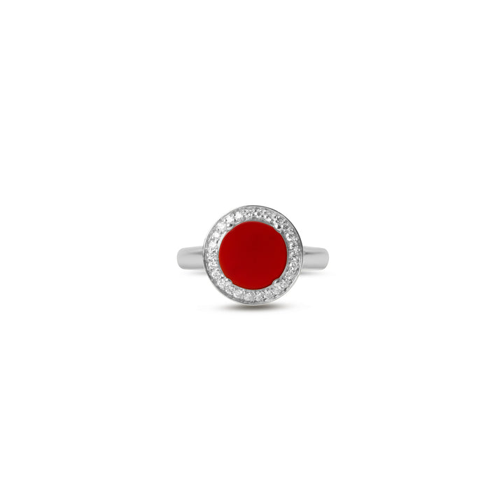 Eternity Rings Red Carnelian White Gold Small