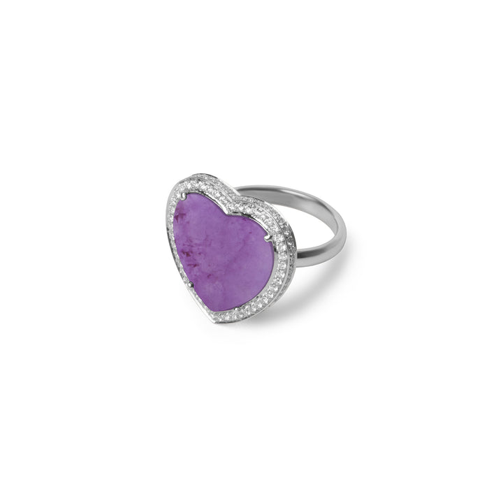Amore Rings Purple Agate White Gold Large